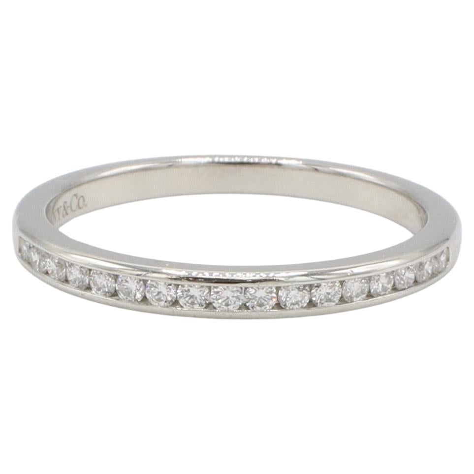 Tiffany & Co. Platinum Natural Diamond Channel Set Band Wedding Ring  For Sale