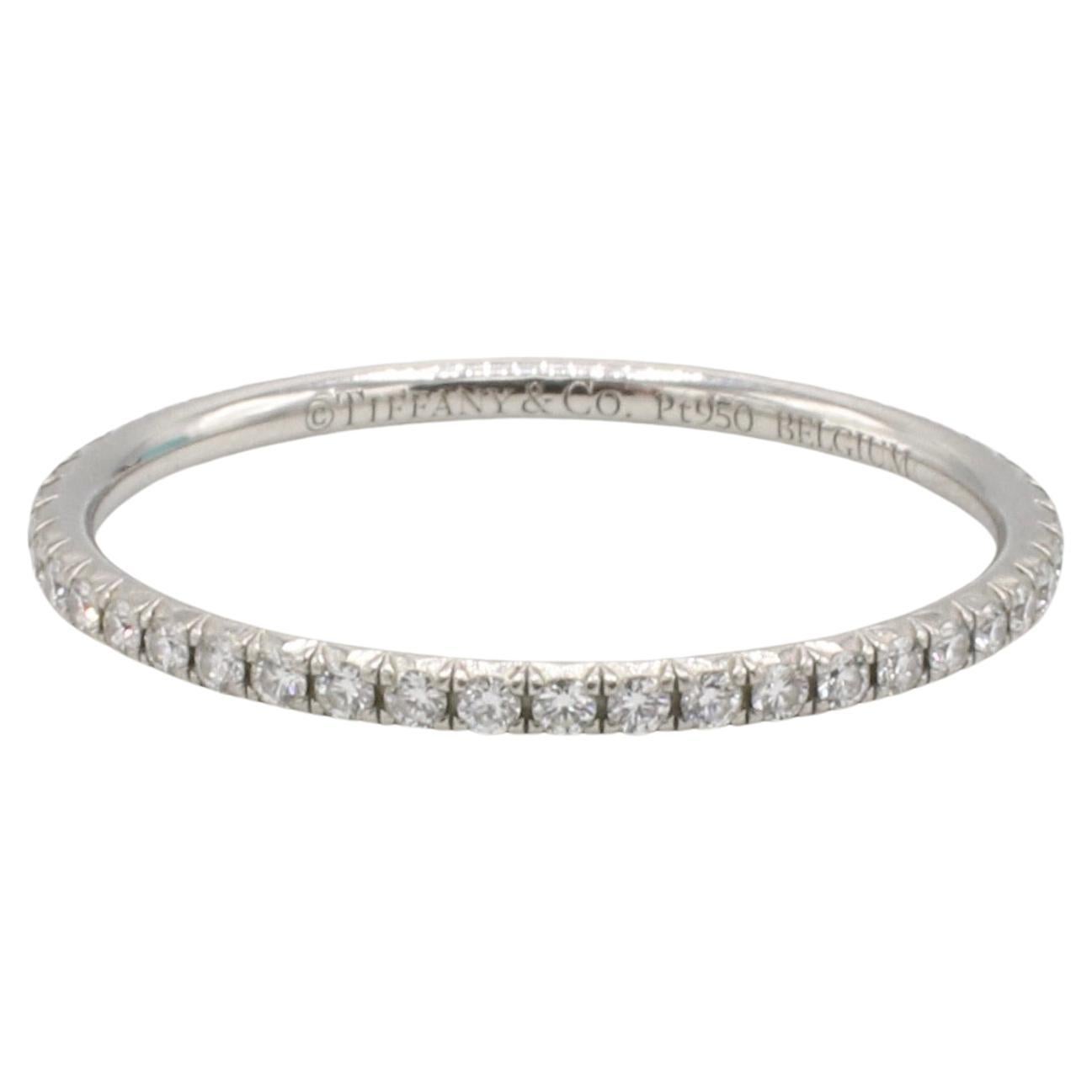 Tiffany and Co. Diamond Platinum Victoria Eternity Band Ring at 1stDibs
