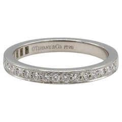 Tiffany 
Co. Platinum Natural Diamond Half Band Ring