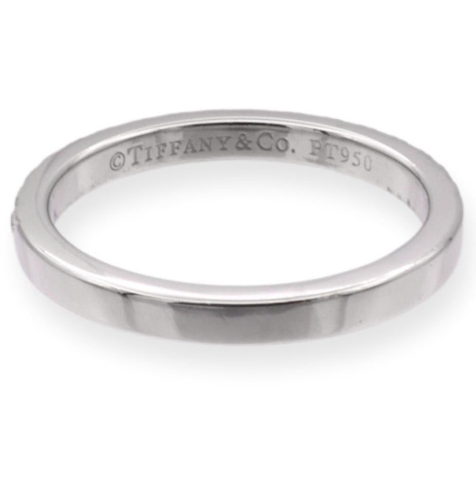 Round Cut Tiffany & Co. Platinum Novo 0.18 Carats Total Half-Circle Band Ring For Sale