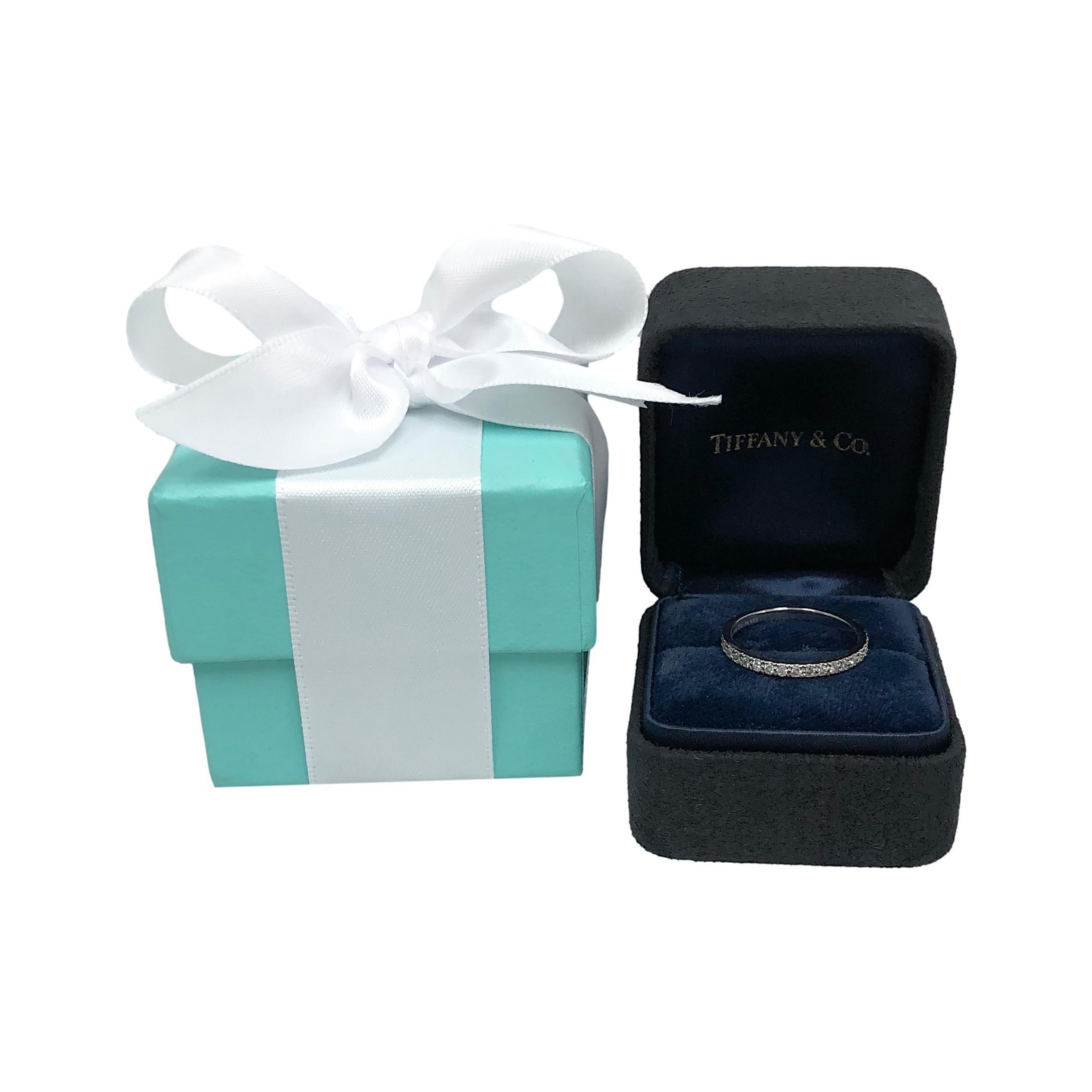 Tiffany & Co. Platinum Novo 0.18 Carats Total Half-Circle Band Ring For Sale 1