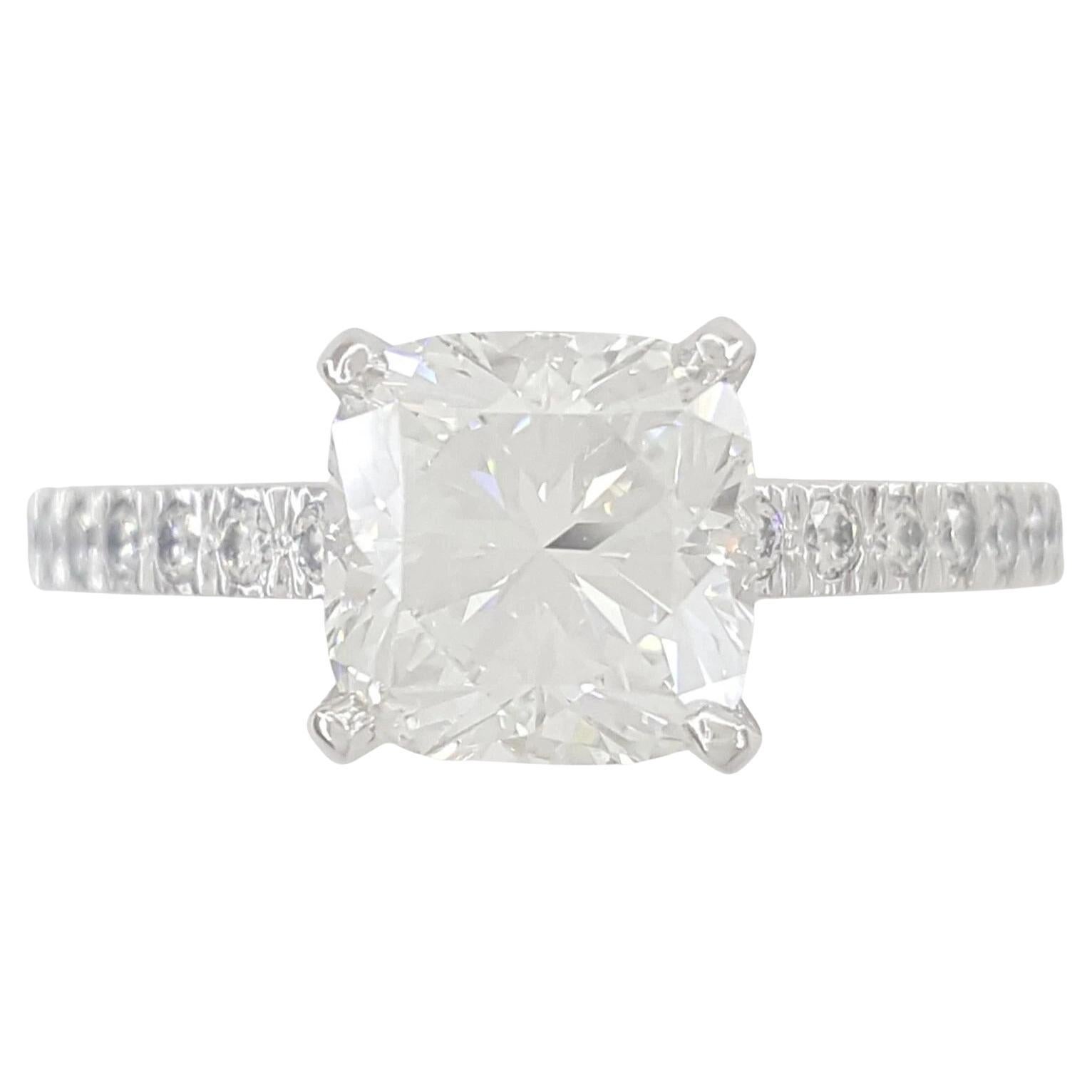 Tiffany & Co. Platinum Novo 1.67 Carat Cushion Cut Diamond Engagement Ring