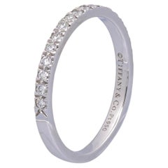 Tiffany & Co. Platinum Novo 2mm 0.18 cts Total Half-Circle Band Ring