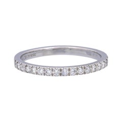 Tiffany & Co. Platinum Novo 2mm 0.18 cts Total Half-Circle Band Ring Size 7