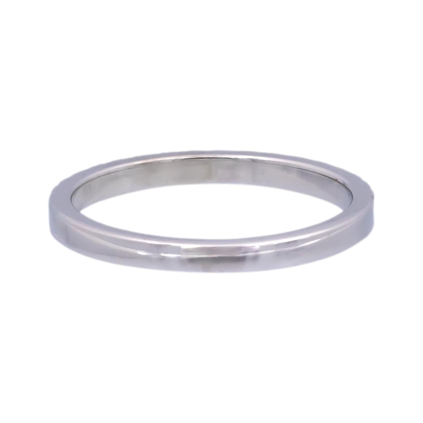 Tiffany & Co. Platin Novo Platin Novo 2mm 0,18 Karat GesamtHalb-Circle Band Ring Größe 7 (Brillantschliff) im Angebot