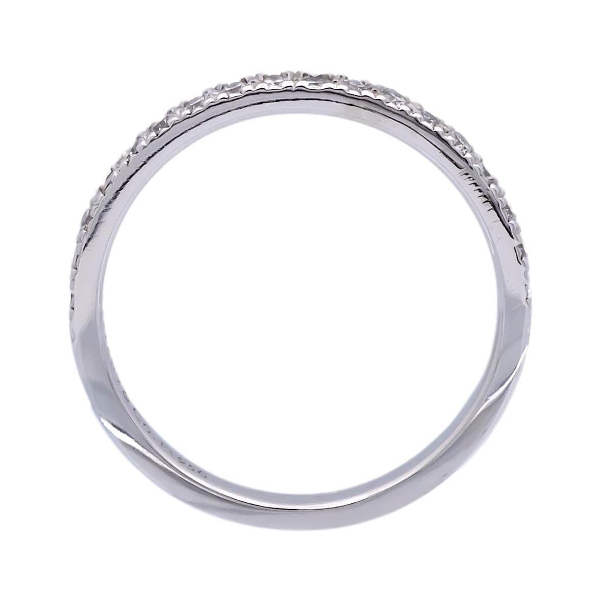 Tiffany & Co. Platin Novo Platin Novo 2mm 0,18 Karat GesamtHalb-Circle Band Ring Größe 7 Damen im Angebot