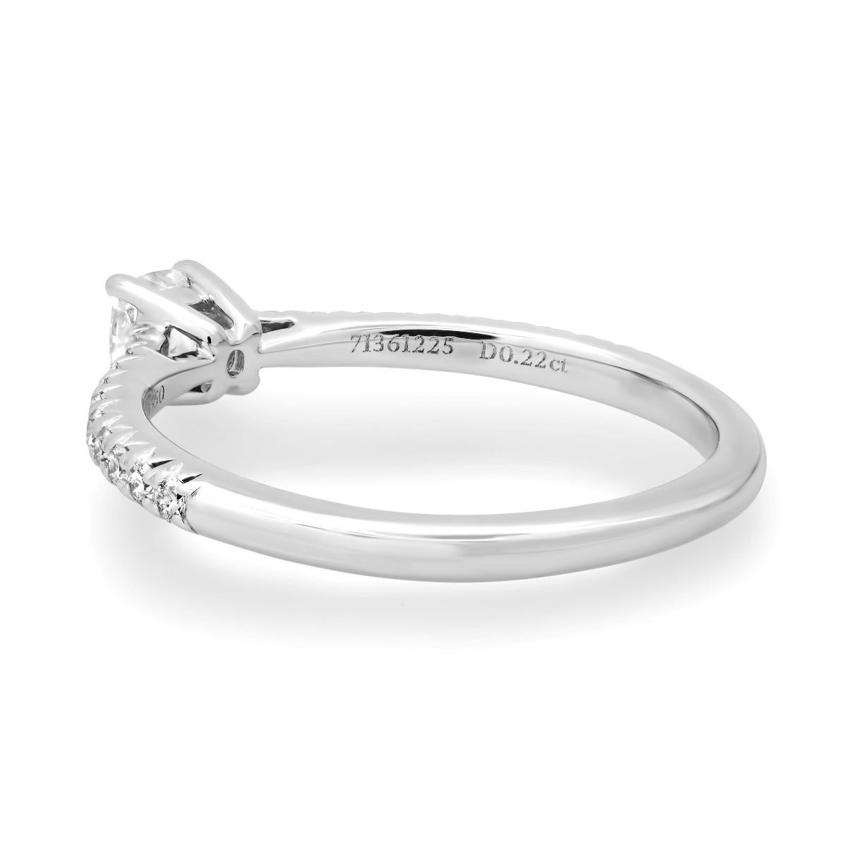 TIFFANY & Co. Platinum Novo Cushion Cut .22ct Diamond Engagement Ring 5.75 For Sale 1