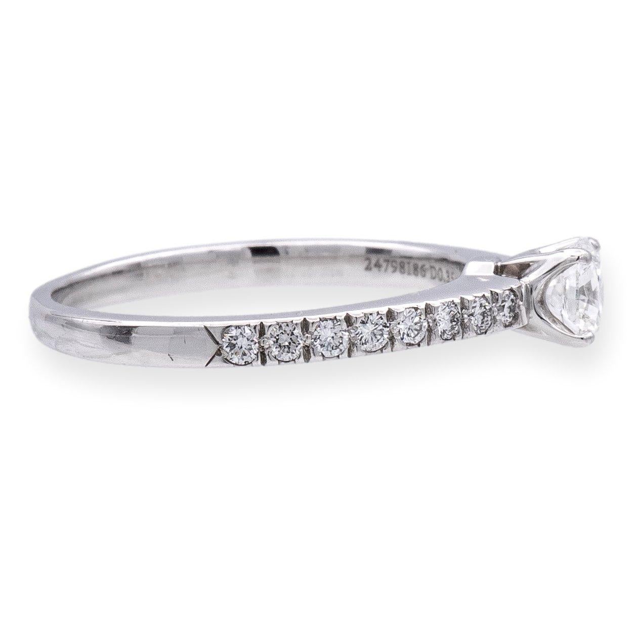 Modern Tiffany & Co. Platinum Novo Cushion Diamond Engagement Ring 0.59cts TW GVVS2
