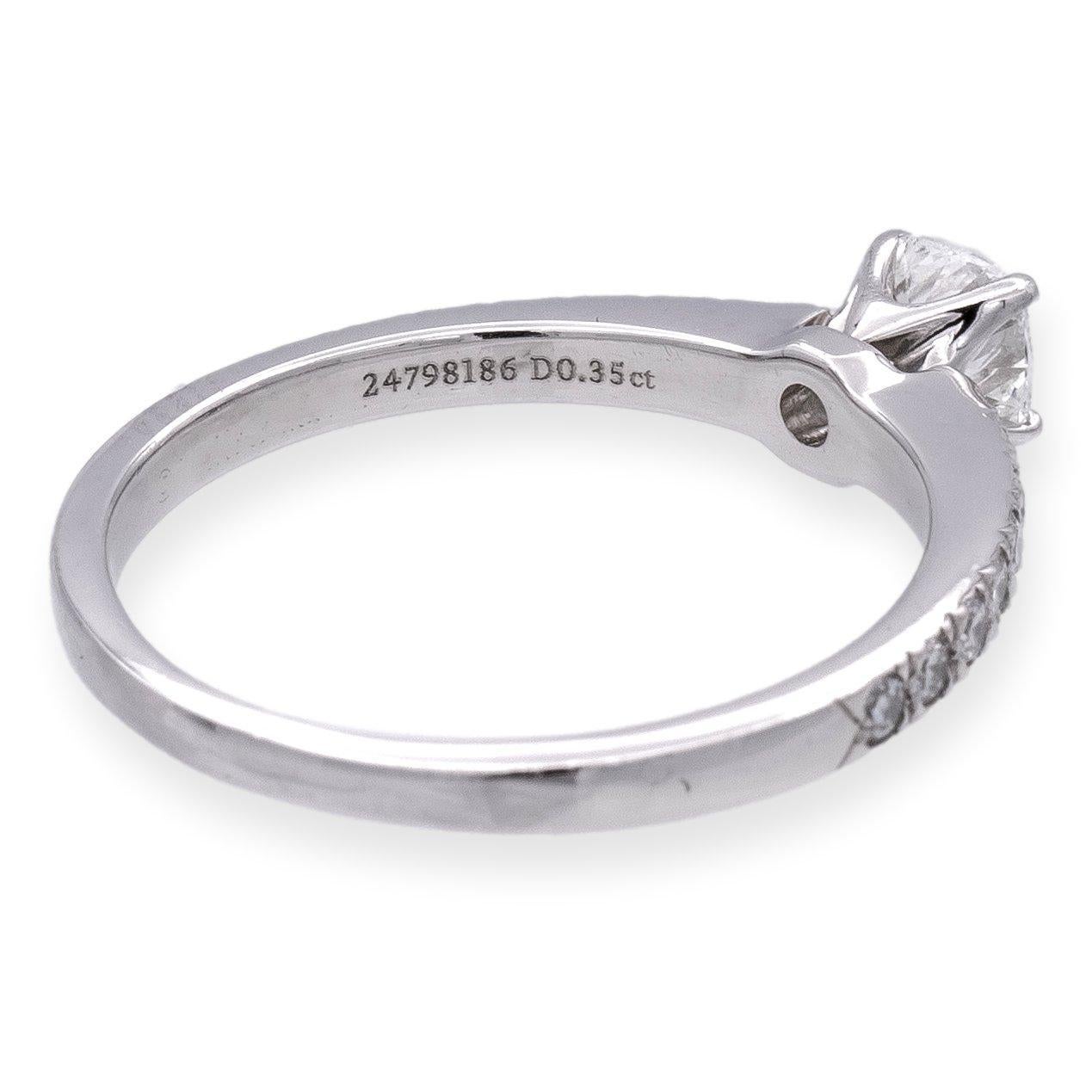 Cushion Cut Tiffany & Co. Platinum Novo Cushion Diamond Engagement Ring 0.59cts TW GVVS2