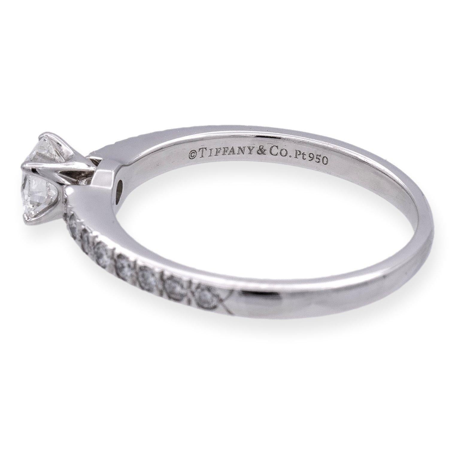 Women's Tiffany & Co. Platinum Novo Cushion Diamond Engagement Ring 0.59cts TW GVVS2