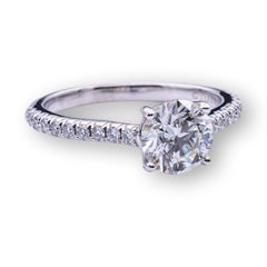 Tiffany & Co. Platinum Novo Diamond Engagement Ring with Round .95ct IVVS2