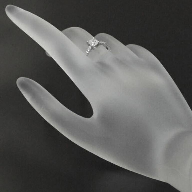 Women's TIFFANY & Co. Platinum Novo Princess Cut .52ct Diamond Engagement Ring 7 For Sale
