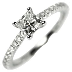 Used TIFFANY & Co. Platinum Novo Princess Cut .52ct Diamond Engagement Ring 7
