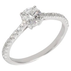 TIFFANY & Co. Platinum Novo Round Cut .58ct Diamond Engagement Ring 5.5