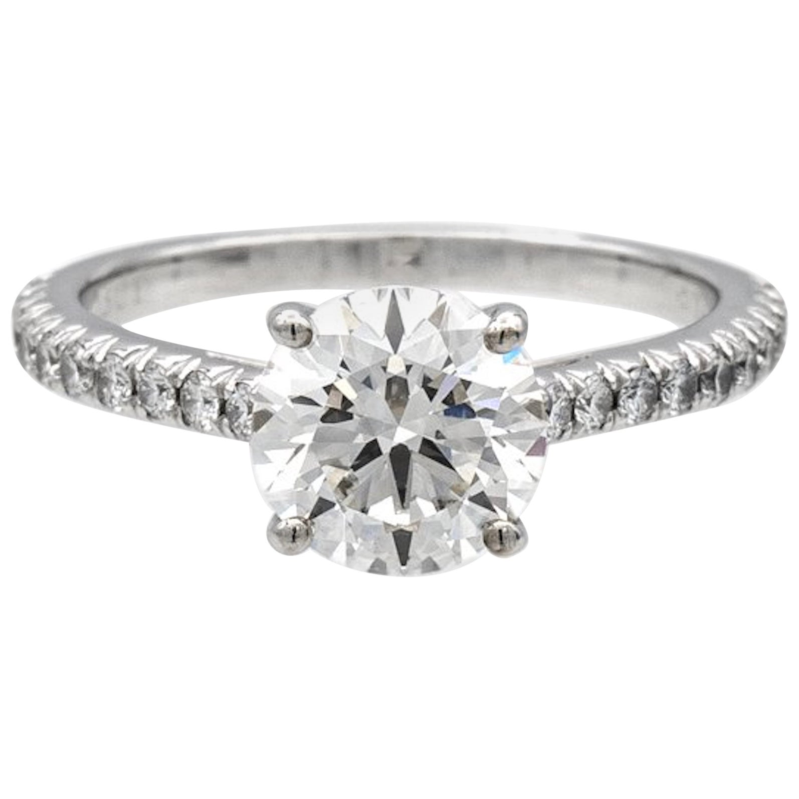 Tiffany 
Co. Platinum Novo Round Diamond Engagement Ring 1.31 Carat Tw I IF