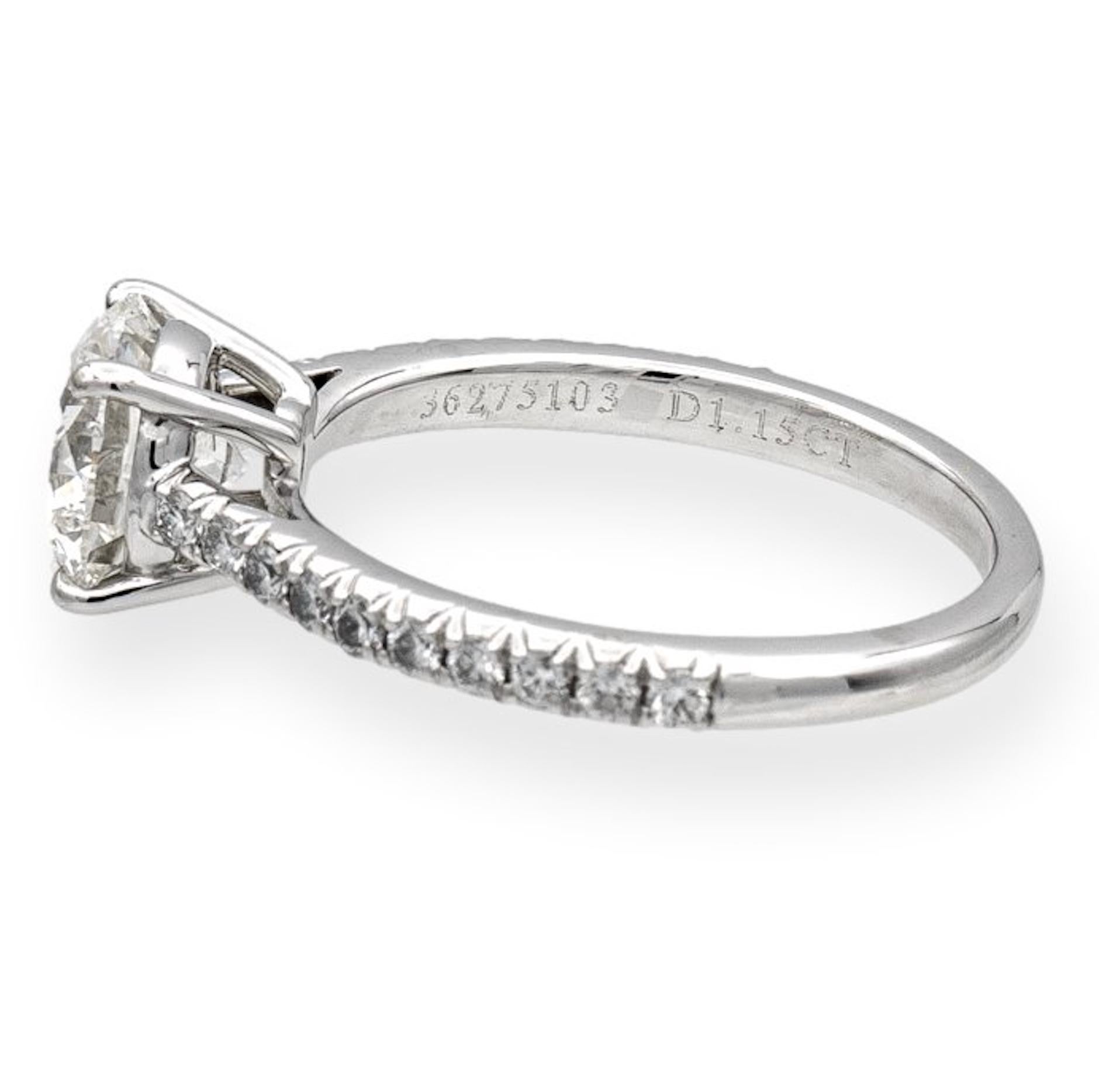 Modern Tiffany & Co. Platinum Novo Round Diamond Engagement Ring 1.31 Carat Tw I IF