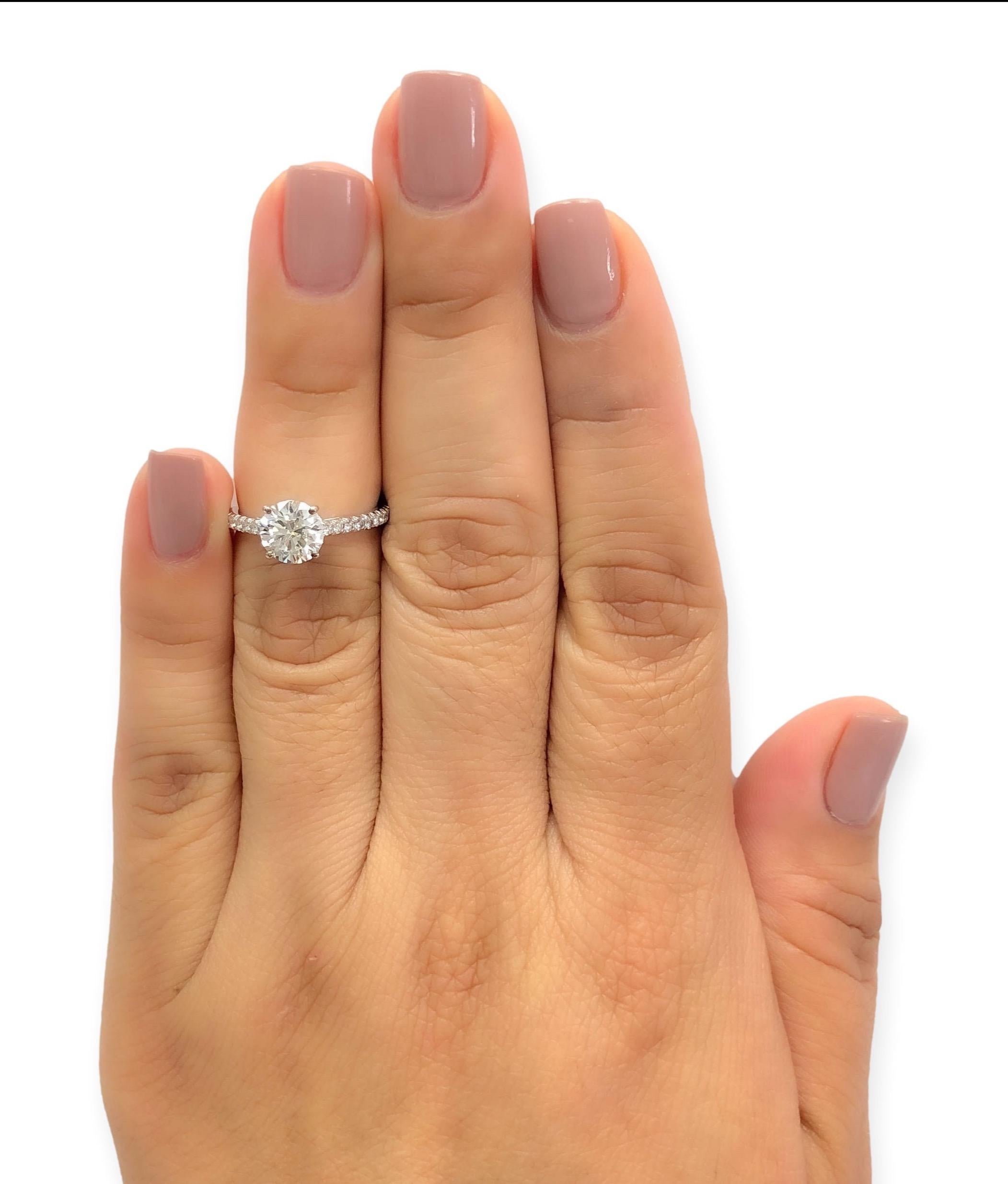 Women's Tiffany & Co. Platinum Novo Round Diamond Engagement Ring 1.31 Carat Tw I IF