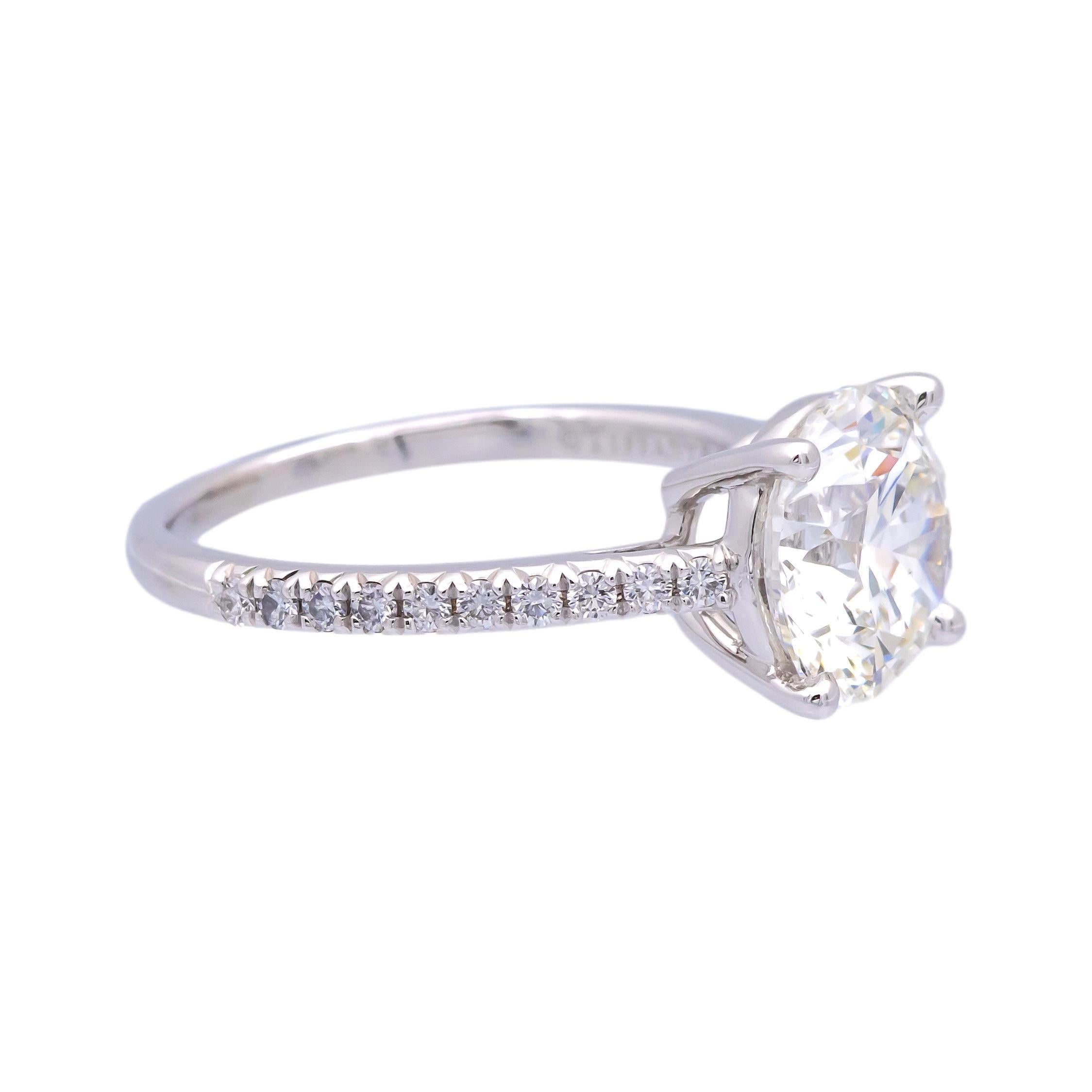 Tiffany & Co. Platinum Novo Round Diamond Engagement Ring 2.55 cts. TW GVS2 For Sale 2