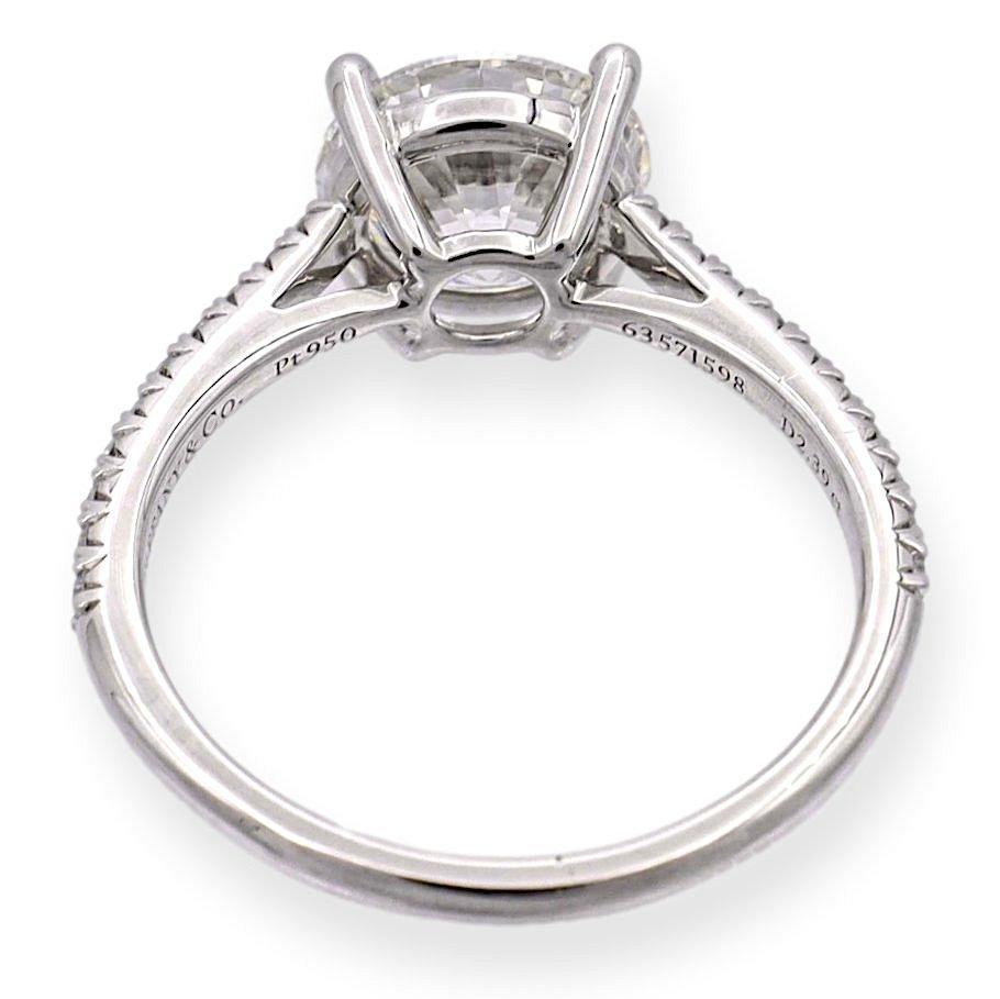 Tiffany & Co. Platinum Novo Round Diamond Engagement Ring 2.55 cts. TW GVS2 1