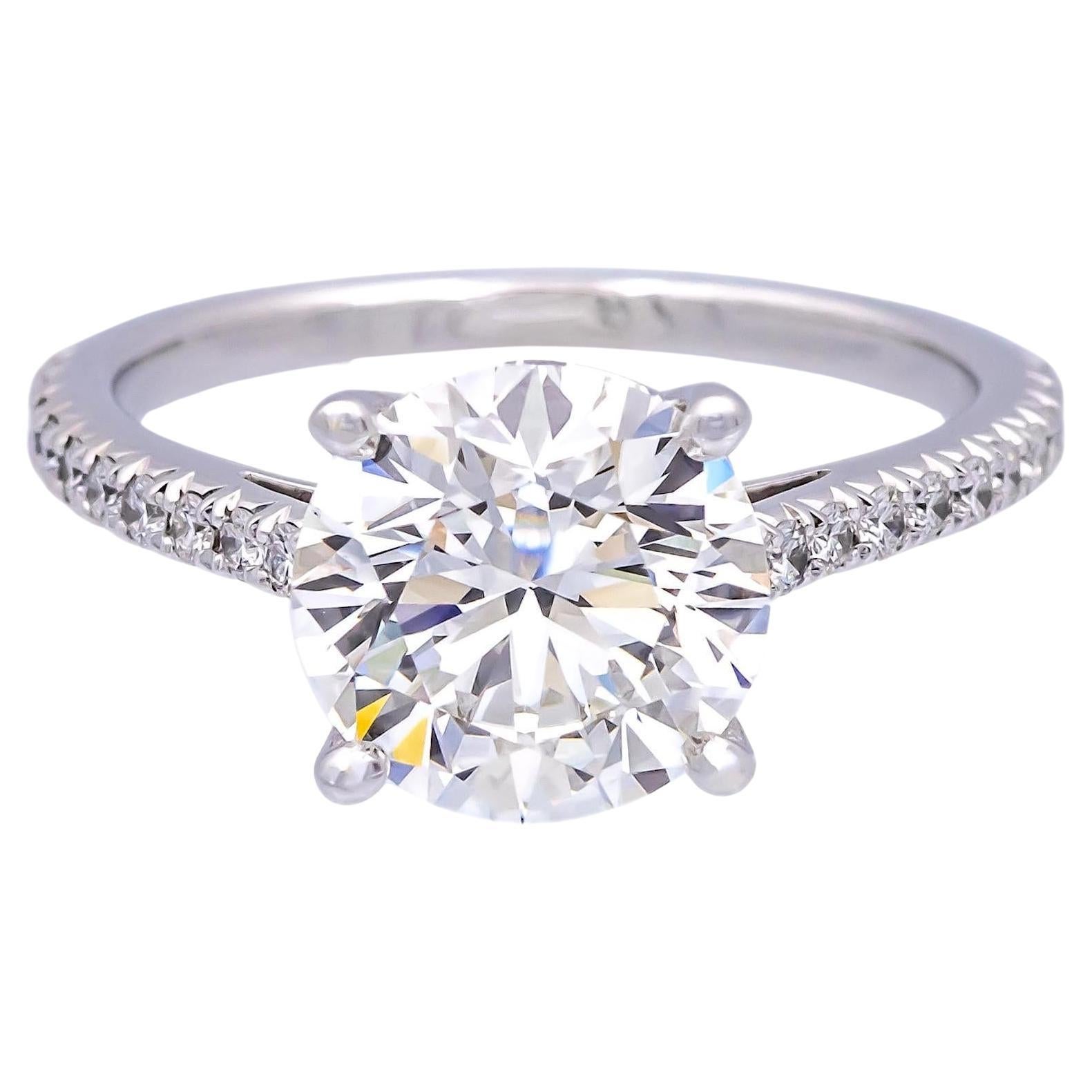 Tiffany & Co. Platinum Novo Round Diamond Engagement Ring 2.55 cts. TW GVS2 For Sale