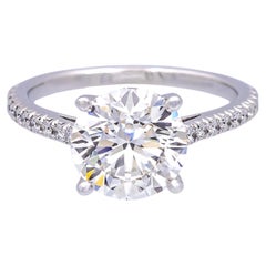 Tiffany & Co. Platin Novo Verlobungsring, Platin Novo, runder Diamant 2,55 Karat. TW GVS2