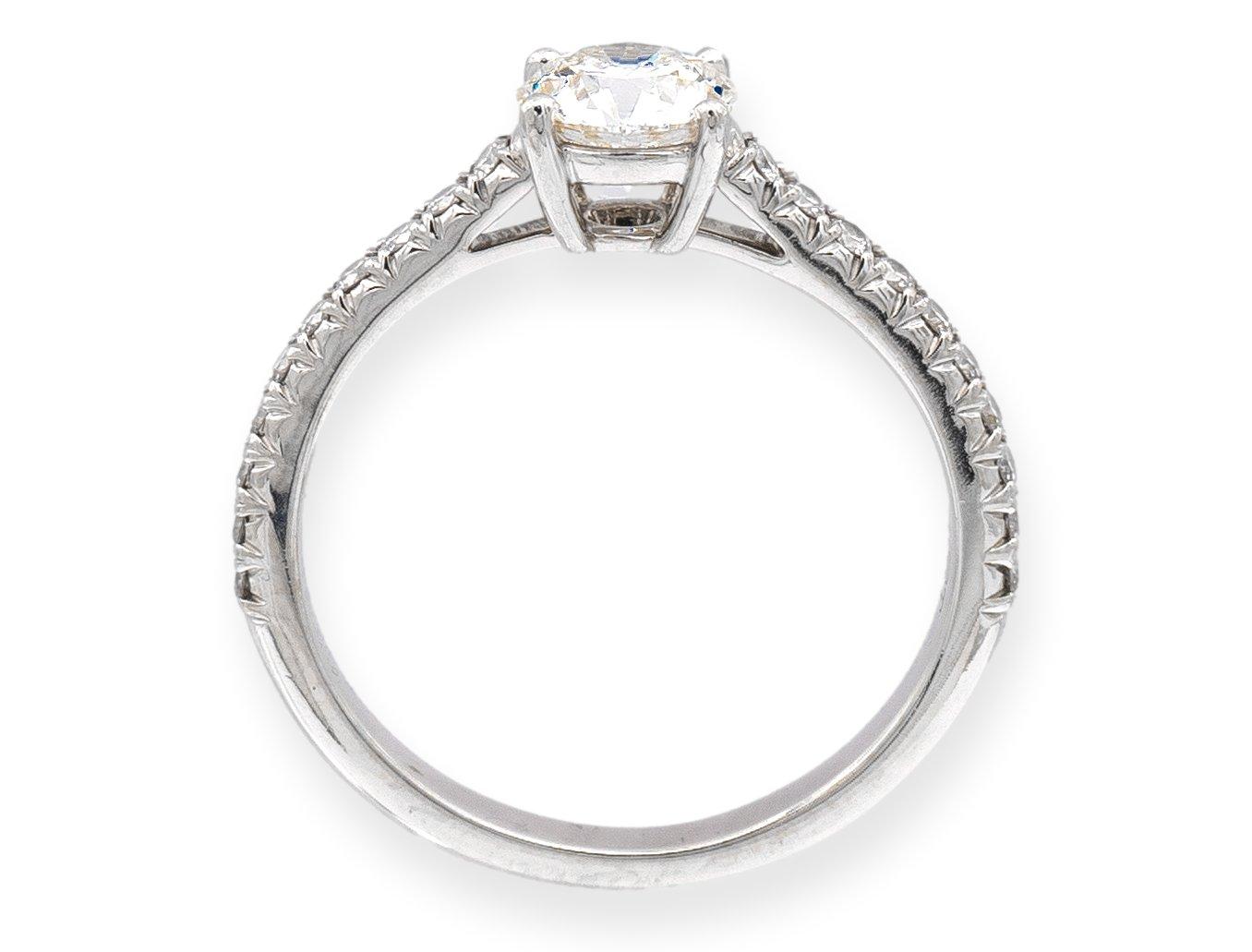 Round Cut Tiffany & Co. Platinum Novo Round Diamond Engagement Ring .75cts Total HVS1