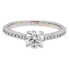 Tiffany & Co. Platinum Novo Round Diamond Engagement Ring .75cts Total HVS1