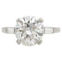 Tiffany & Co. Platinum Old European Cut Diamond and Baguette Ring