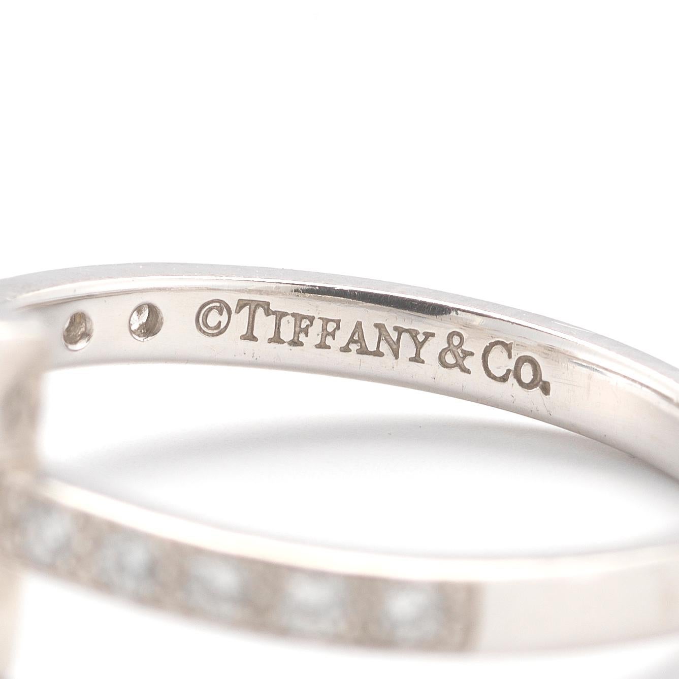 Contemporary Tiffany & Co. Platinum Open Square Cutout Diamond Band