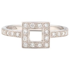 Tiffany & Co. Platinum Open Square Cutout Diamond Band