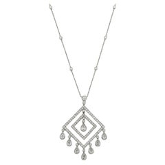 Tiffany & Co. Platinum Openwork Diamond Chandelier Pendant Necklace