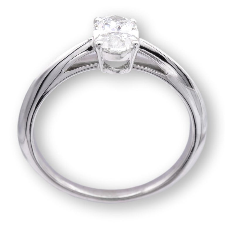 Tiffany and Co. Platinum Oval Diamond Engagement Ring 0.69 Ct E VS1