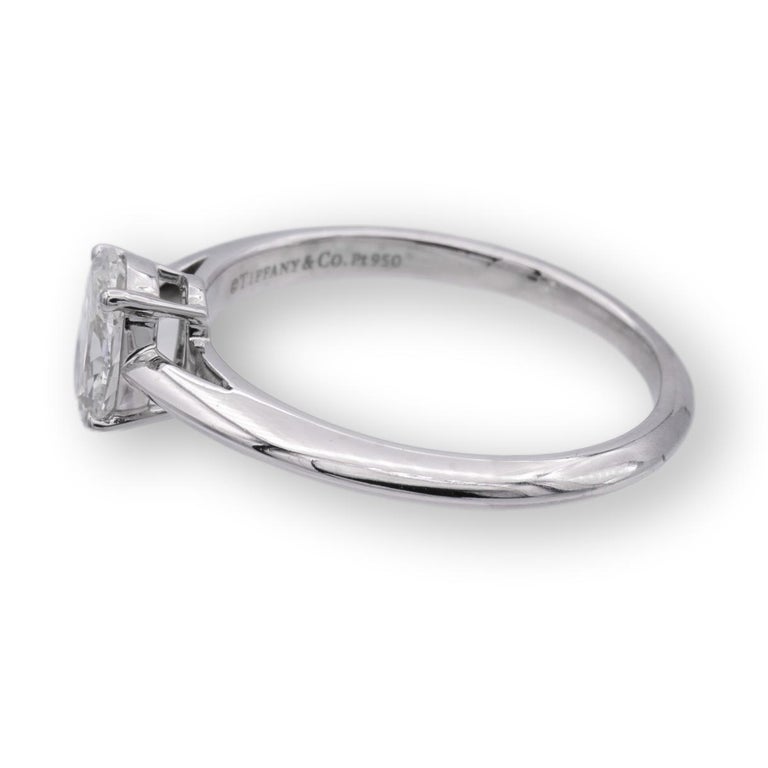 Tiffany and Co. Platinum Oval Diamond Engagement Ring 0.69 Ct E VS1