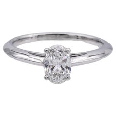 Tiffany & Co. Platinum Oval Diamond Engagement Ring 0.69 Ct E VS1 Excellent Cut