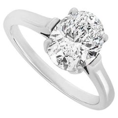 Retro Tiffany & Co. Platinum Oval Diamond Engagement Ring 2.06 Ct D/VVS2 GIA Certified