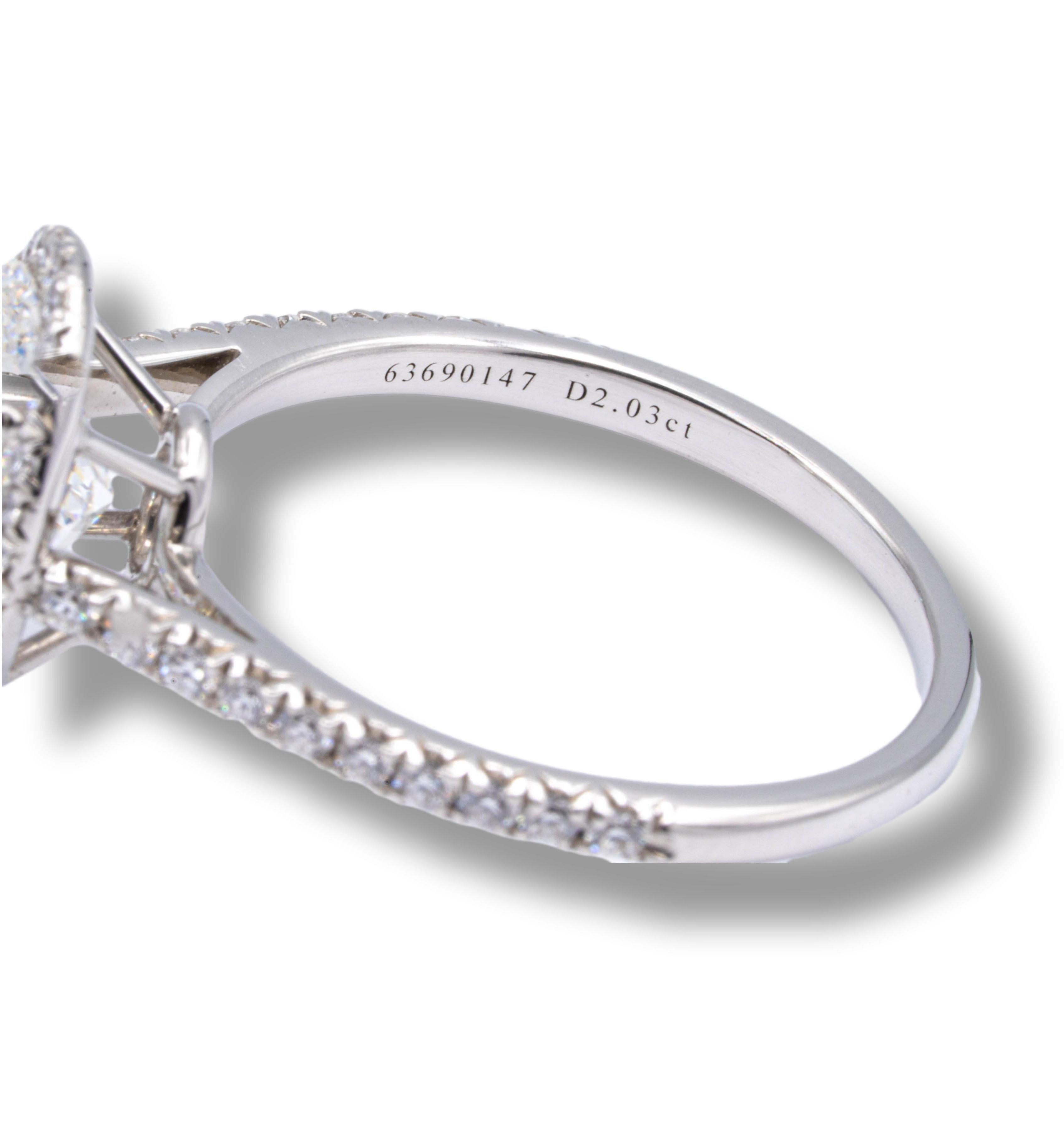 Tiffany & Co. Platinum Oval Soleste Diamond Engagement Ring 2.33 Cts Total FVS1 4