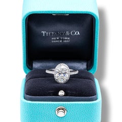 Tiffany & Co. Platinum Oval Soleste Diamond Engagement Ring 2.33 Cts Total FVS1
