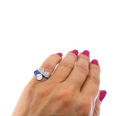 Tiffany & Co. Platinum Paper Flower Ring Tanzanite Diamonds