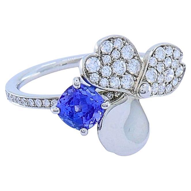 Tiffany 
Co. Platin Papier Blume Ring Tansanit Diamanten im Angebot