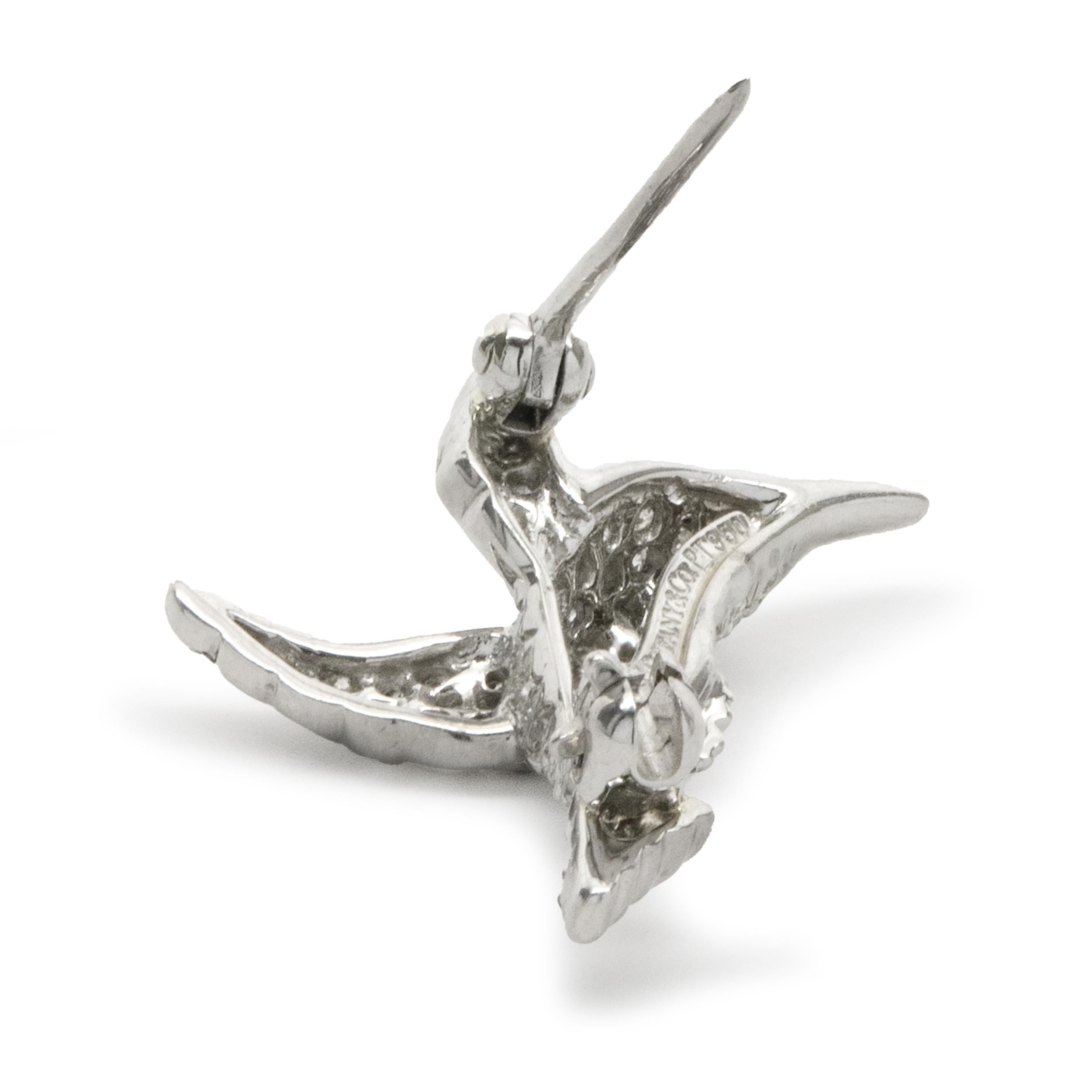 Tiffany & Co. Platinum Pave Diamond Duck Pin In Excellent Condition In Scottsdale, AZ