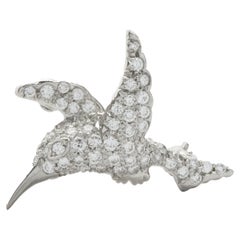 Tiffany & Co. Platinum Pave Diamond Duck Pin
