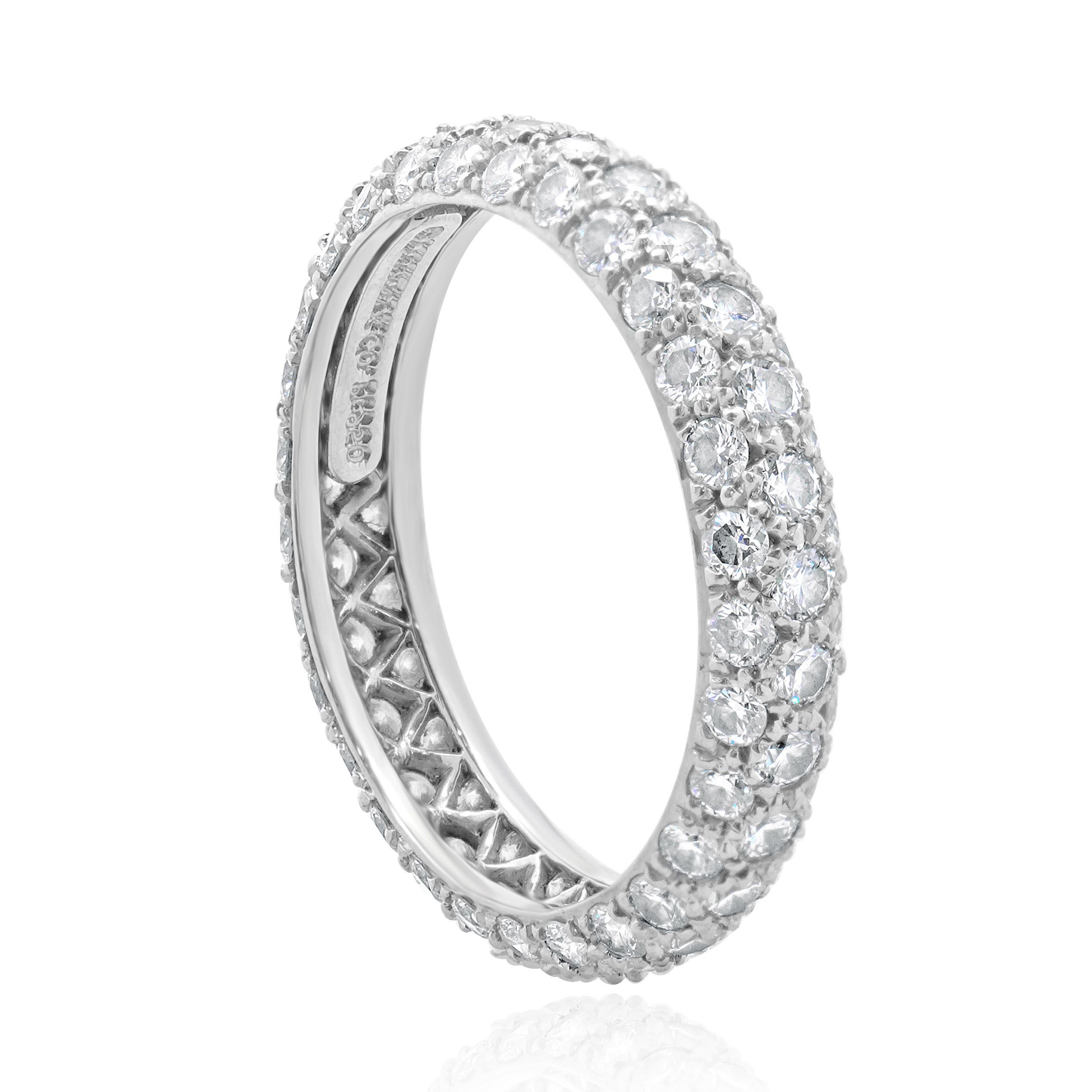 Tiffany & Co. Platinum Pave Diamond Etoile Eternity Band In Excellent Condition For Sale In Scottsdale, AZ