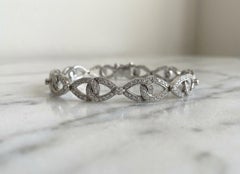 Tiffany & Co. Platinum Pavé Diamond Interlock Bow Bracelet