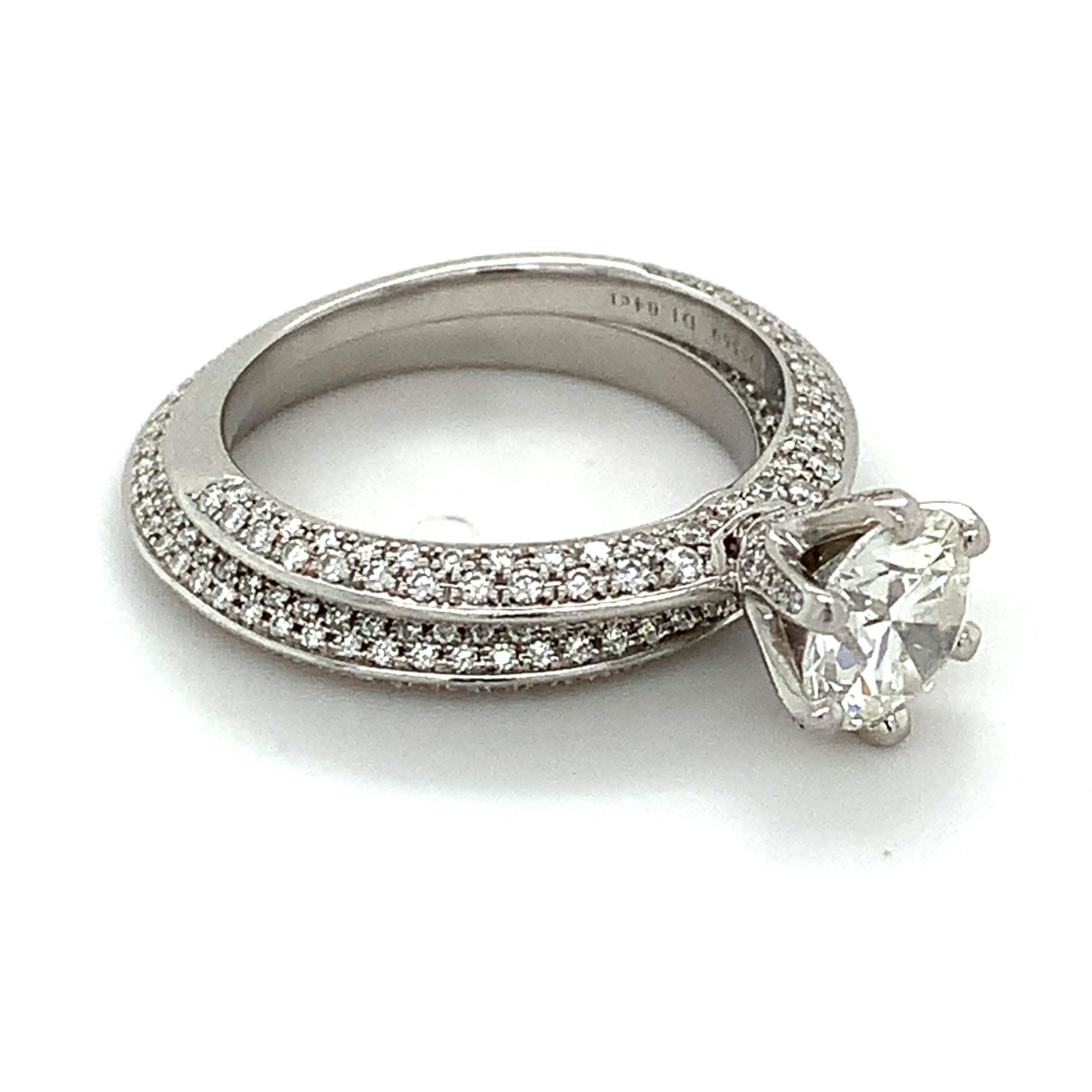 Tiffany & Co. Platinum Pave Round Diamond 1.04CT I-VS1 Round Diamond Wedding Set 2