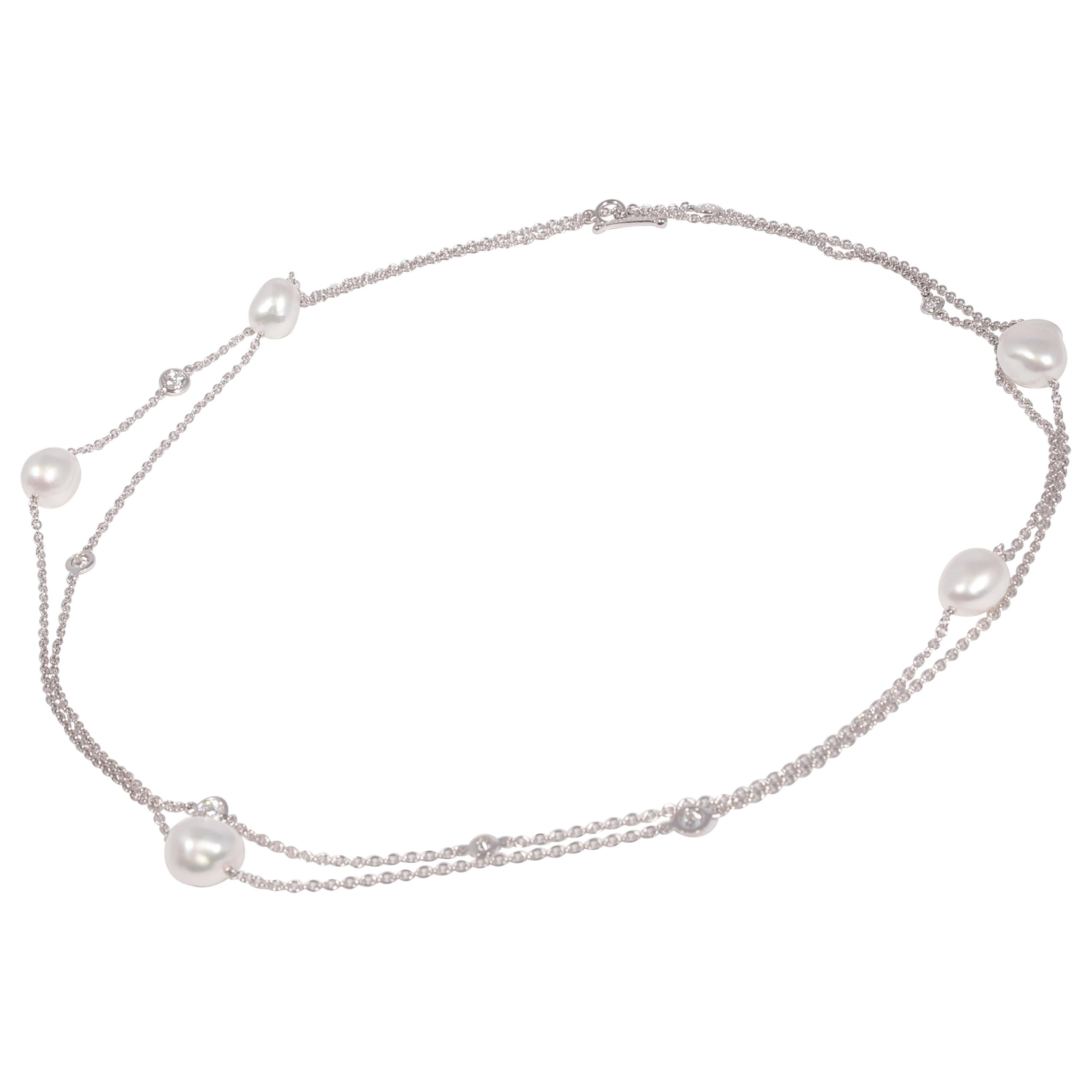 Tiffany & Co. Platinum Pearl Diamond Necklace