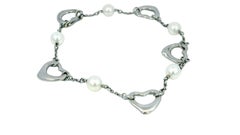 Tiffany & Co. Platin  Armband mit Perlen und Herzen
