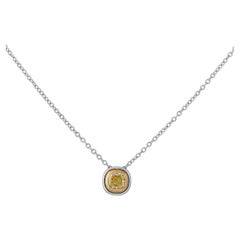 Tiffany & Co. Platinum Pendant Necklace Fancy Yellow Diamond
