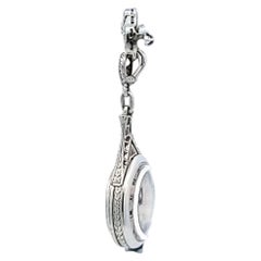 Tiffany & Co Platinum Pendant Watch with 2 Carat Round H VS1 Diamonds