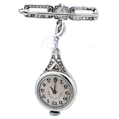 Tiffany & Co Platinum Pendant Watch with 2 Carat Round H VS1 Diamonds