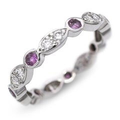 Tiffany & Co. Platinum Pink Sapphire and Diamond Eternity Band